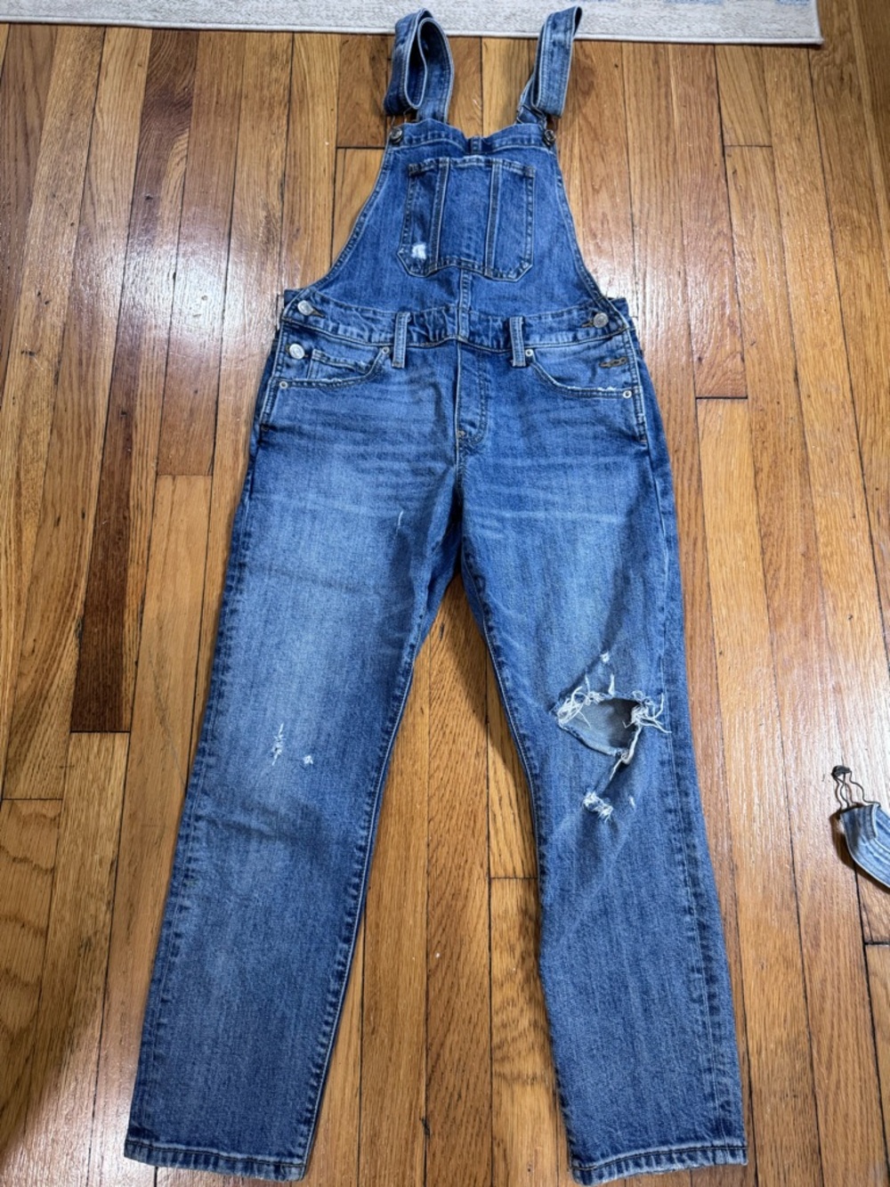 Lucky Brand Blue Distressed Women's Denim Overalls